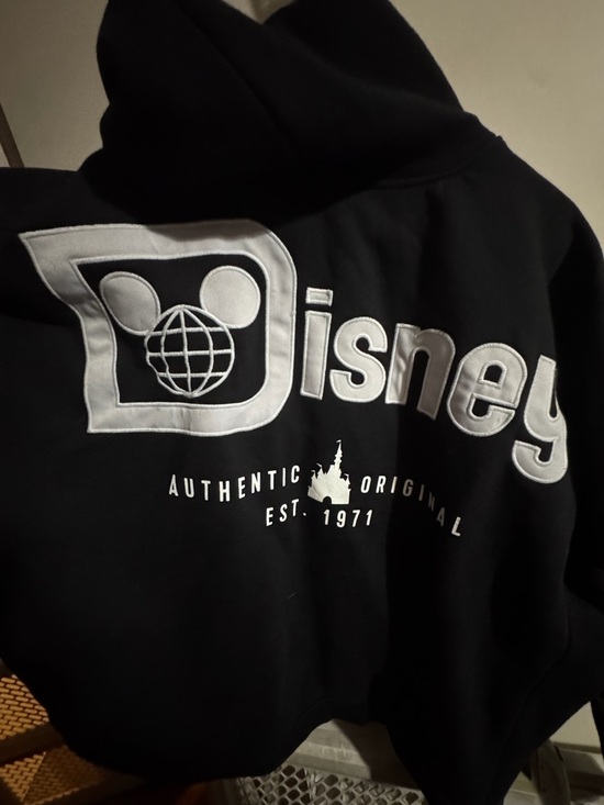 Disney Jackets & Blazers - Disney Black Hoodie with White Embroidered Logo